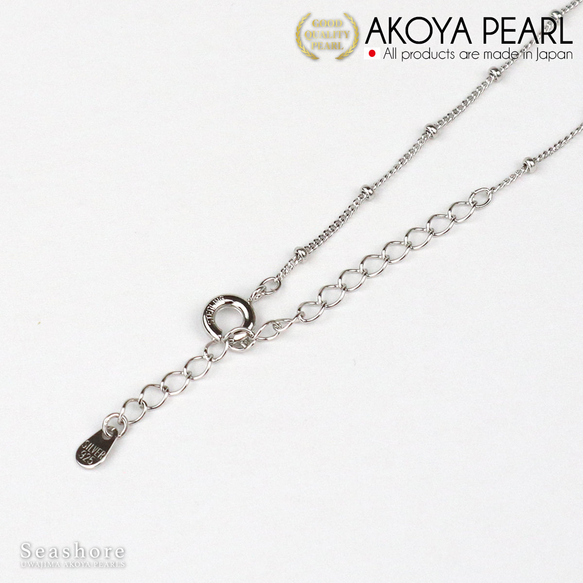 Pearl station chain 1 piece bracelet white 6.0-6.5mm SV925 Akoya pearl dangling (3923)