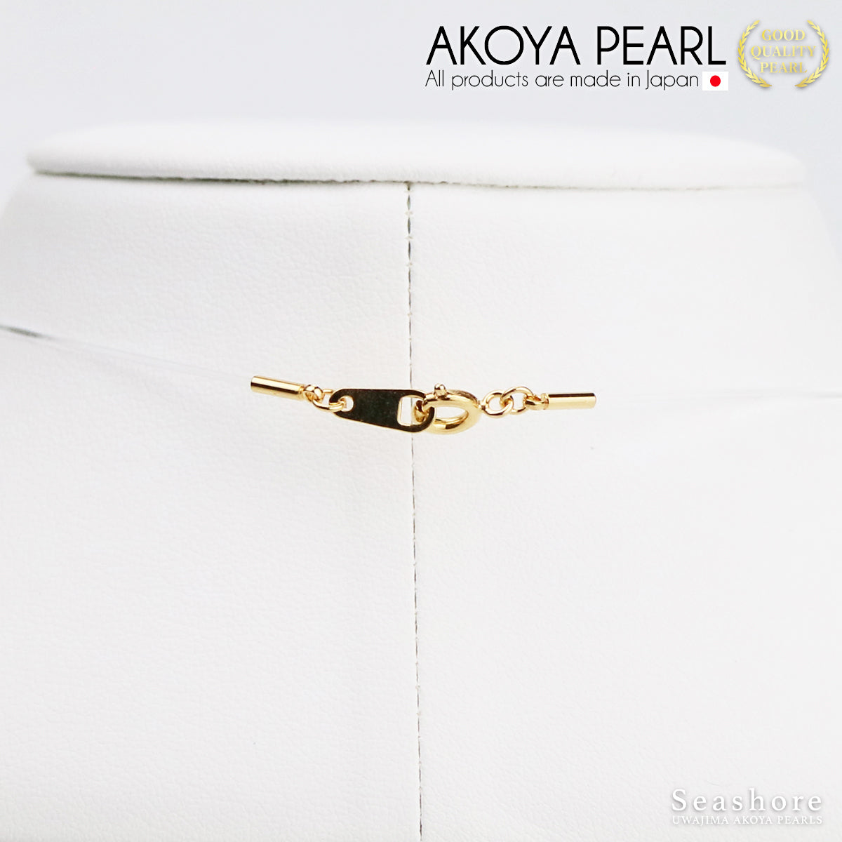 [Gold Akoya] Pearl Necklace Optical Fiber Clear Choker [8.0-8.5mm] Akoya Pearl