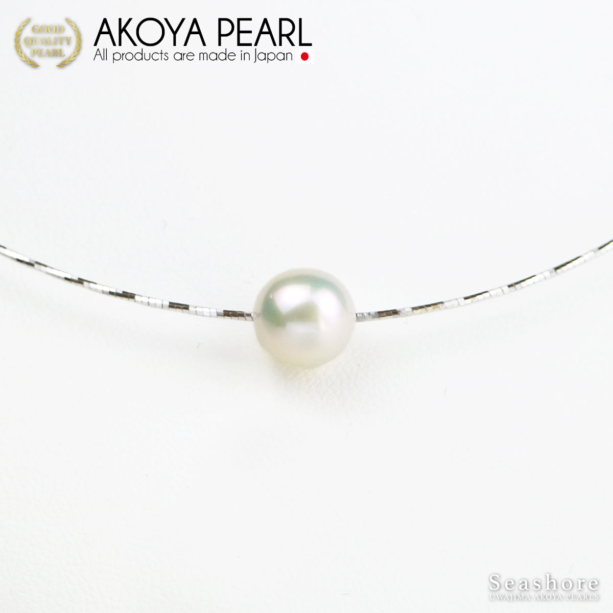 Akoya Pearl Omega Pearl Necklace Choker Women's [8.0-9.0mm] SV925 Shape Memory Wire Silver / Gold [2 Colors]