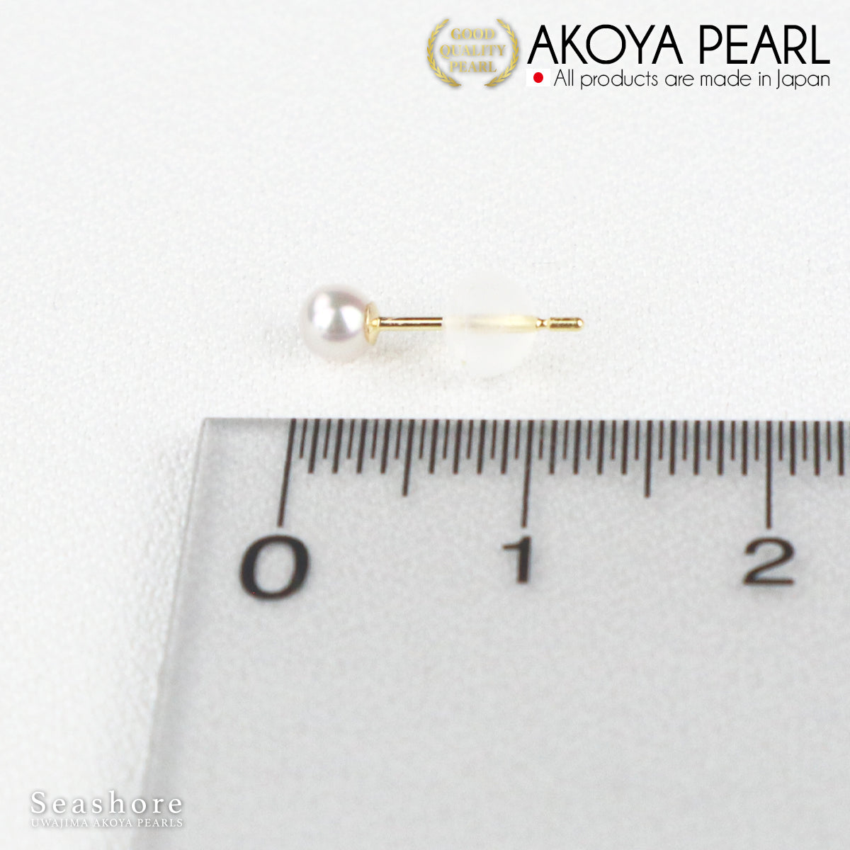 ベビーパール スタッド ピアス【3.0-3.5mm】 2種類 ≪ K18G K14WG ≫ ゴールド/ホワイトゴールド あこや真珠