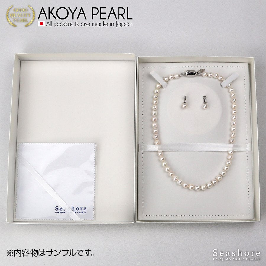 花珠真珠 フォーマルネックレス 2点セット【8.0-8.5mm】 (ピアス